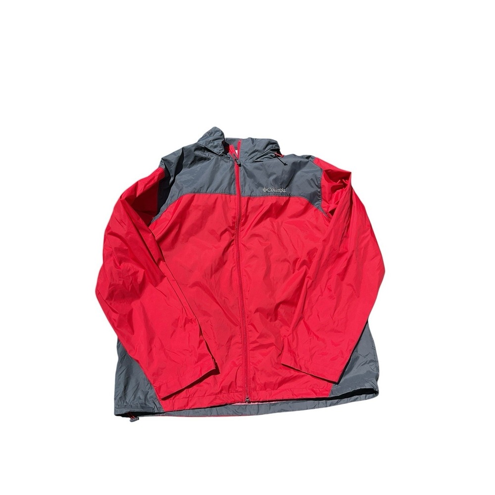 COLUMBIA Jacket Mens XL‎ Red Graphite Glennaker Lake Rain Coat Waterproof Hooded